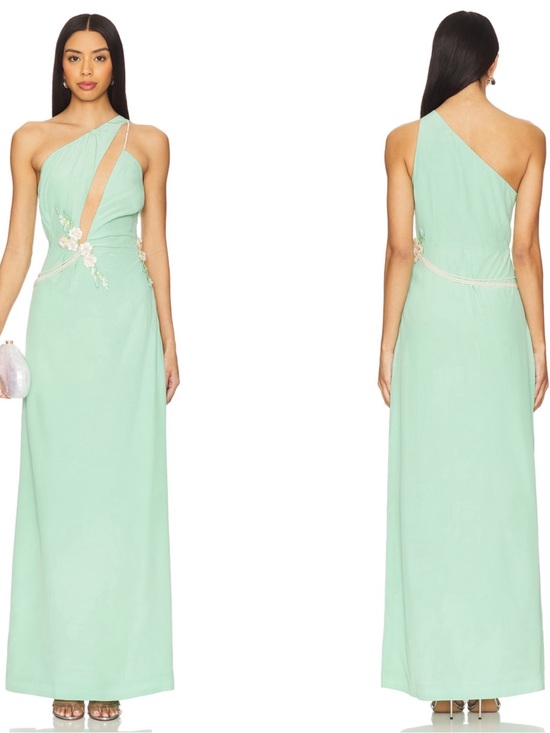 Là Fuori Dresses & Skirts - LA FUORI Calypso Floral Sequin Embellished Cutout Green Maxi Dress Size Small